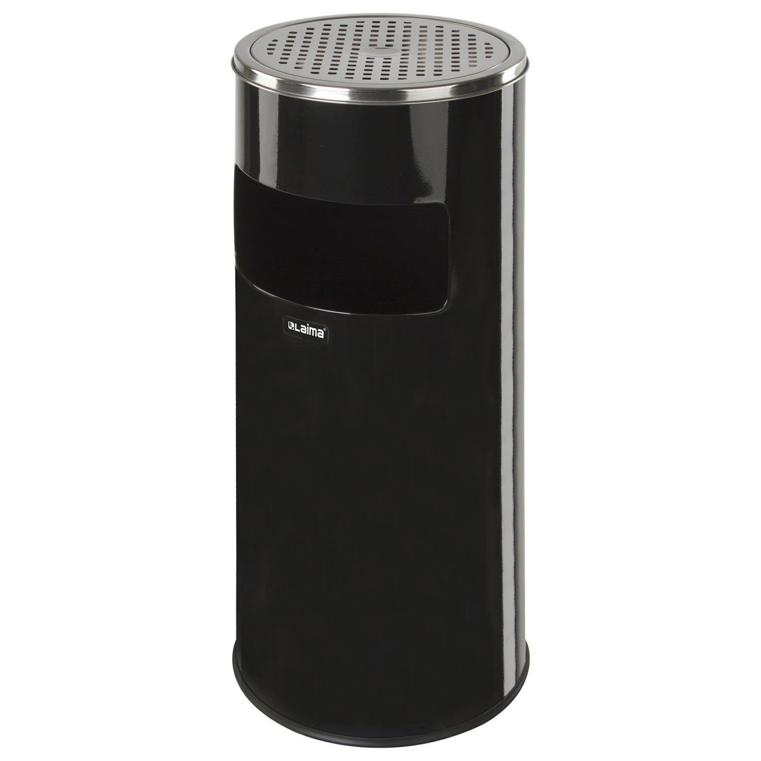 Урна с пепельницей 27 литров, 600х250мм, нержавеющая сталь, черная, LAIMA PROFESSIONAL, 606300