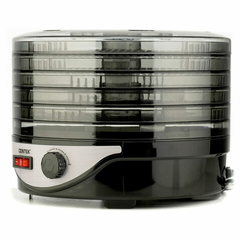 Сушилка для овощей CENTEK CT-1658, объём 4 л, 270 Вт, 5 поддонов, механическое управление, черная 457606 - МСК «Форвард»