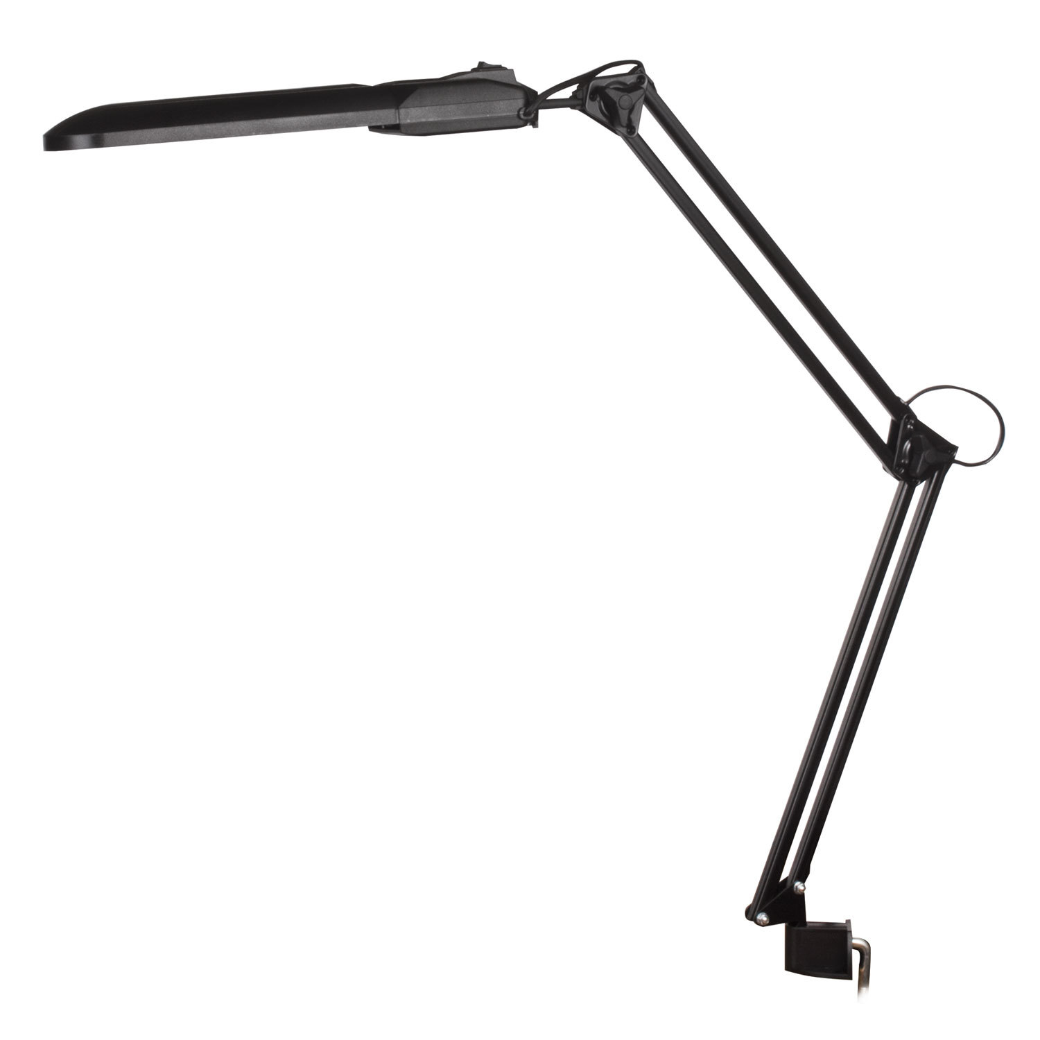 Настольная лампа светильник Трансвит Дельта 1 на струбцине, ЛЮМИНИСЦЕНТНАЯ, цоколь G23, 11 Вт, чёрный с BL-1 230389