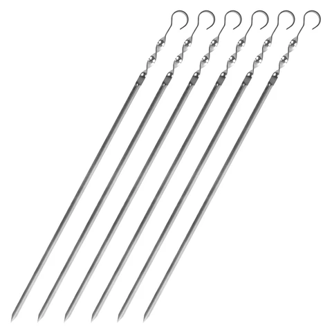 НАБОР угловых шампуров 6 шт. размер 450х10х1 мм, ЧЕХОЛ ДЛЯ ХРАНЕНИЯ В КОМПЛЕКТЕ, нержавеющая сталь, 701733 - МСК «Форвард»