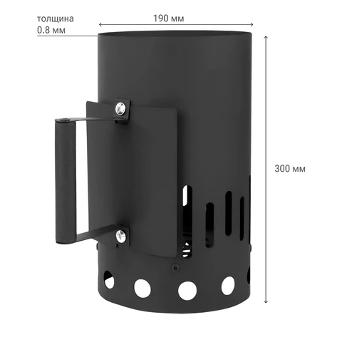 Стартер для розжига "ПечУрок" холоднокатаная сталь ЦЕРТА, размер 190х190х300 мм, 701737 - МСК «Форвард»