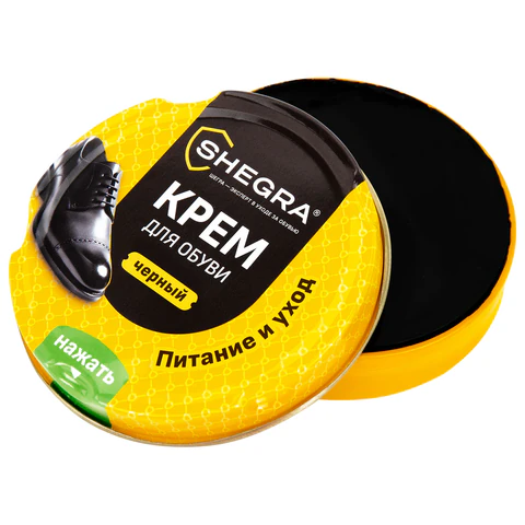 Крем для обуви из гладкой кожи в банке ЧЕРНЫЙ, 50 мл, SHEGRA (ШЕГРА), 700778 - МСК «Форвард»