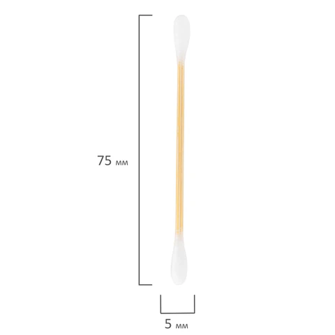 Ватные палочки КОМПЛЕКТ 100 шт., бамбуковый стик, 100% хлопок, зип-лок, ЗОЛОТОЙ ИДЕАЛ, 116556 - МСК «Форвард»
