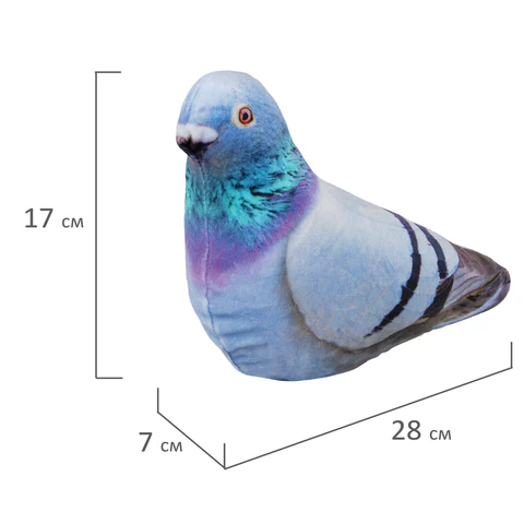 Игрушка мягкая "ГОЛУБЬ", ткань вельбоа, 28х17 см, WOOZOO (ВУЗУ), 666678 - МСК «Форвард»
