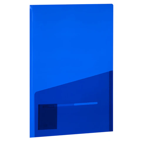Папка-уголок 2 кармана, непрозрачная, А4, BRAUBERG "SPECIAL", синяя, 0,18 мм, 273060