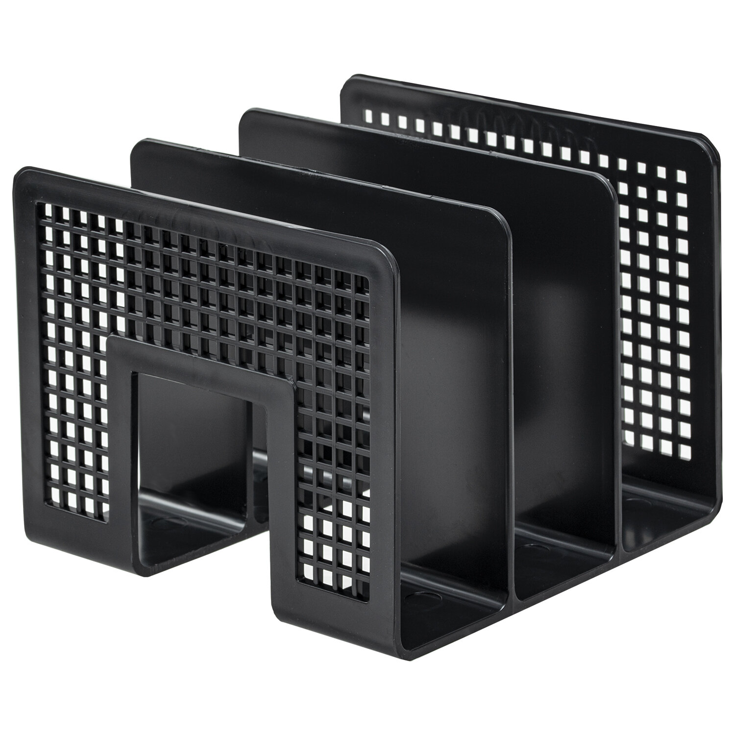 Лоток-сортер для бумаг BRAUBERG "Office-Expert", 3 отделения, 207х212х168 мм, сетчатый черный,238021