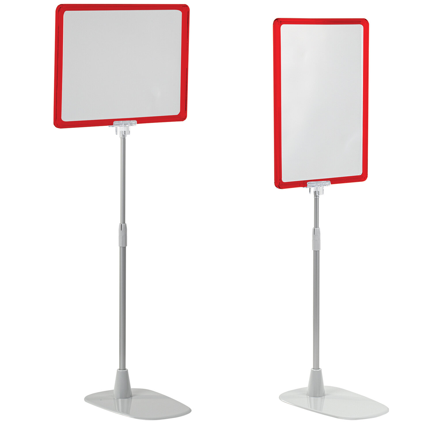 Стойка-инфодержатель напольная КОМПЛЕКТ 2шт, А4 (высота трубки до 55 см) КРАСНАЯ, 202357 291265