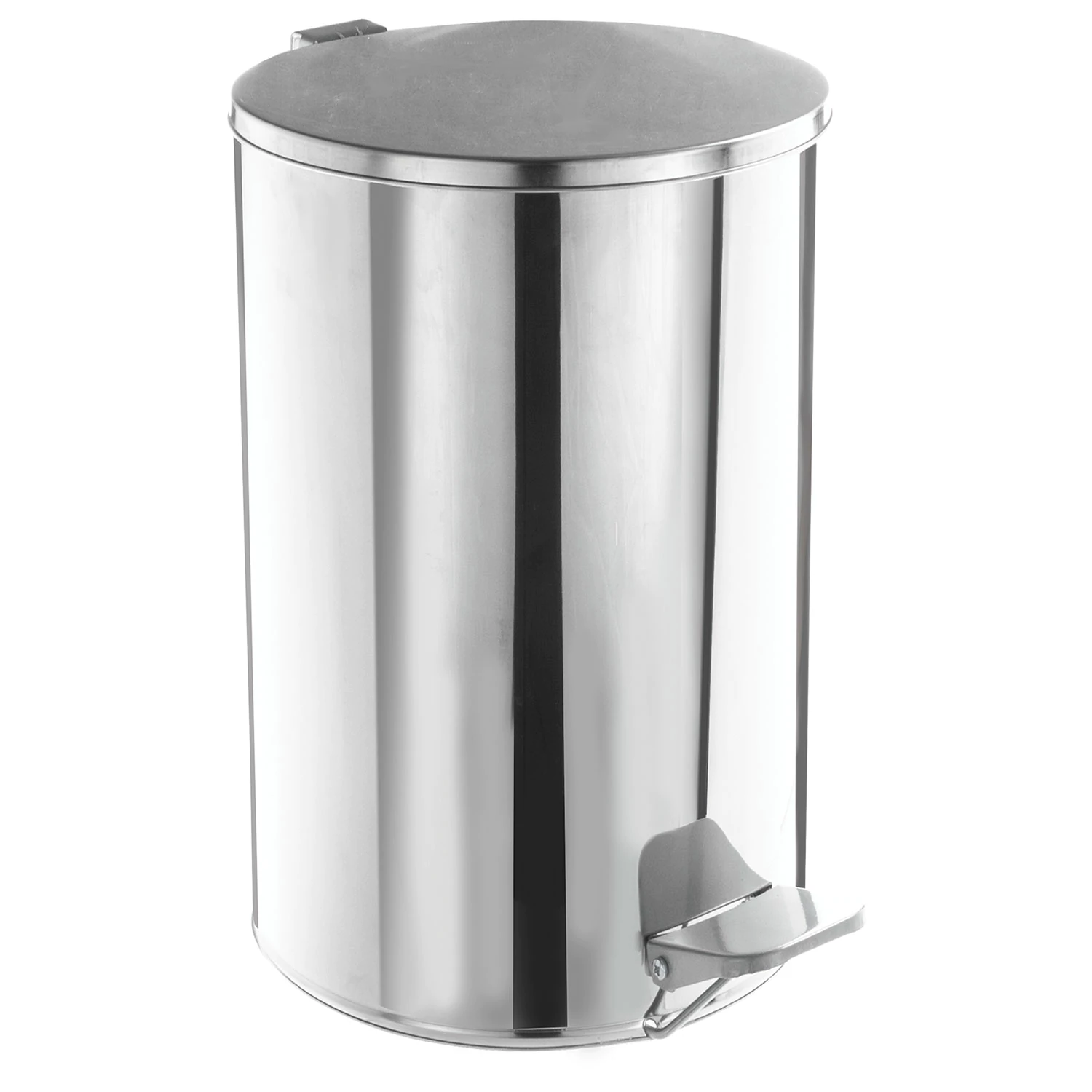 Ведро для мусора с педалью, УСИЛЕННОЕ, ТИТАН, 10л, кольцо под мешок, нерж. сталь, хром, 607726