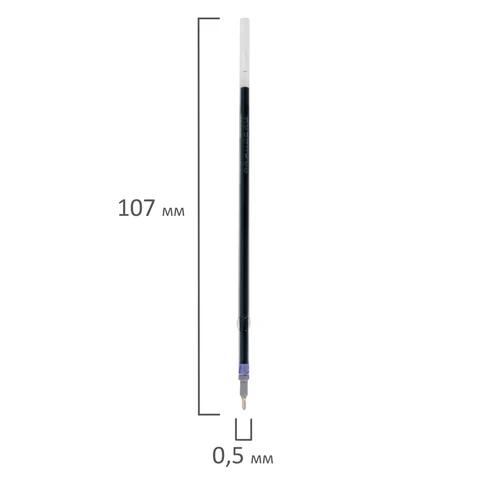 Стержни шариковые масляные с ушками BRAUBERG "WRITING 3.0", 107 мм, КОМПЛЕКТ 10 ШТ., СИНИЕ, игольчатый узел 0,5 мм, 170415 - МСК «Форвард»