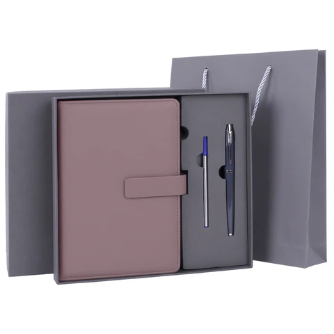 Ежедневник в подарочном наборе 5 в 1, А5, 145x212 мм, BRAUBERG "President", под кожу, 160 листов, серый, 116854 - МСК «Форвард»