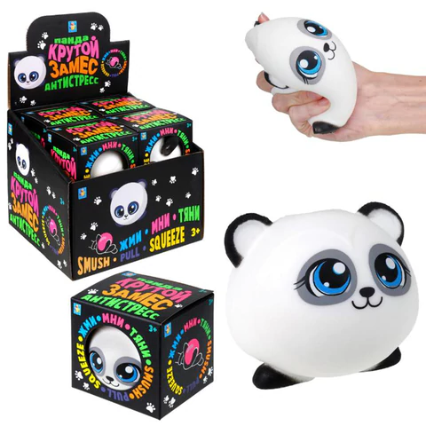 Игрушка-антистресс КОМПЛЕКТ 8ШТ "Крутой замес. ПАНДА", 8,5х8 см, дисплей, 1TOY, Т23816 666130