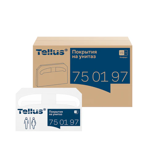 Покрытия на унитаз Tellus/TORK (Система V1), 1/2 сложения, КОМПЛЕКТ 250 шт., 37х41 см, Advanced, белые, 750197 608716