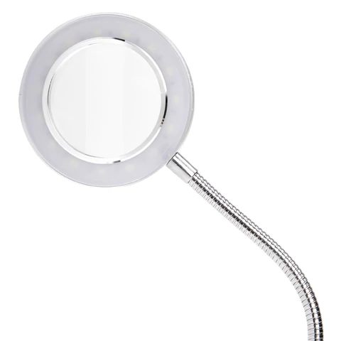 Лупа настольная на прищепке с LED-ПОДСВЕТКОЙ, диаметр 75 мм, увеличение 3, BRAUBERG, 455931 - МСК «Форвард»