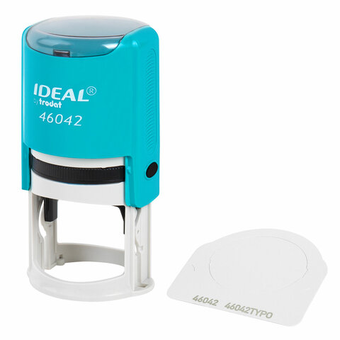 Оснастка для печатей оттиск D=42 мм, синий, TRODAT IDEAL 46042, корпус БИРЮЗОВЫЙ, крышка, подушка,198959 238377 - МСК «Форвард»