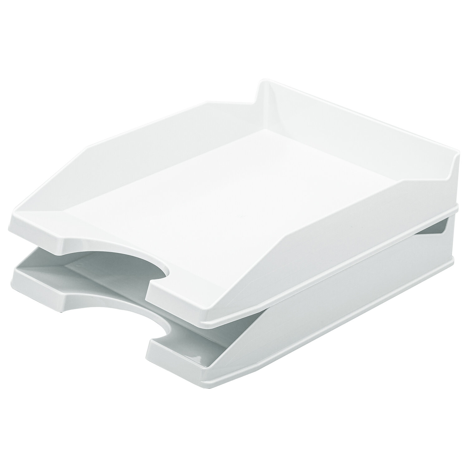 Лоток горизонтальный для бумаг КОМПЛЕКТ 2шт., BRAUBERG "Modern", 346х254х61 мм, белый, 238026