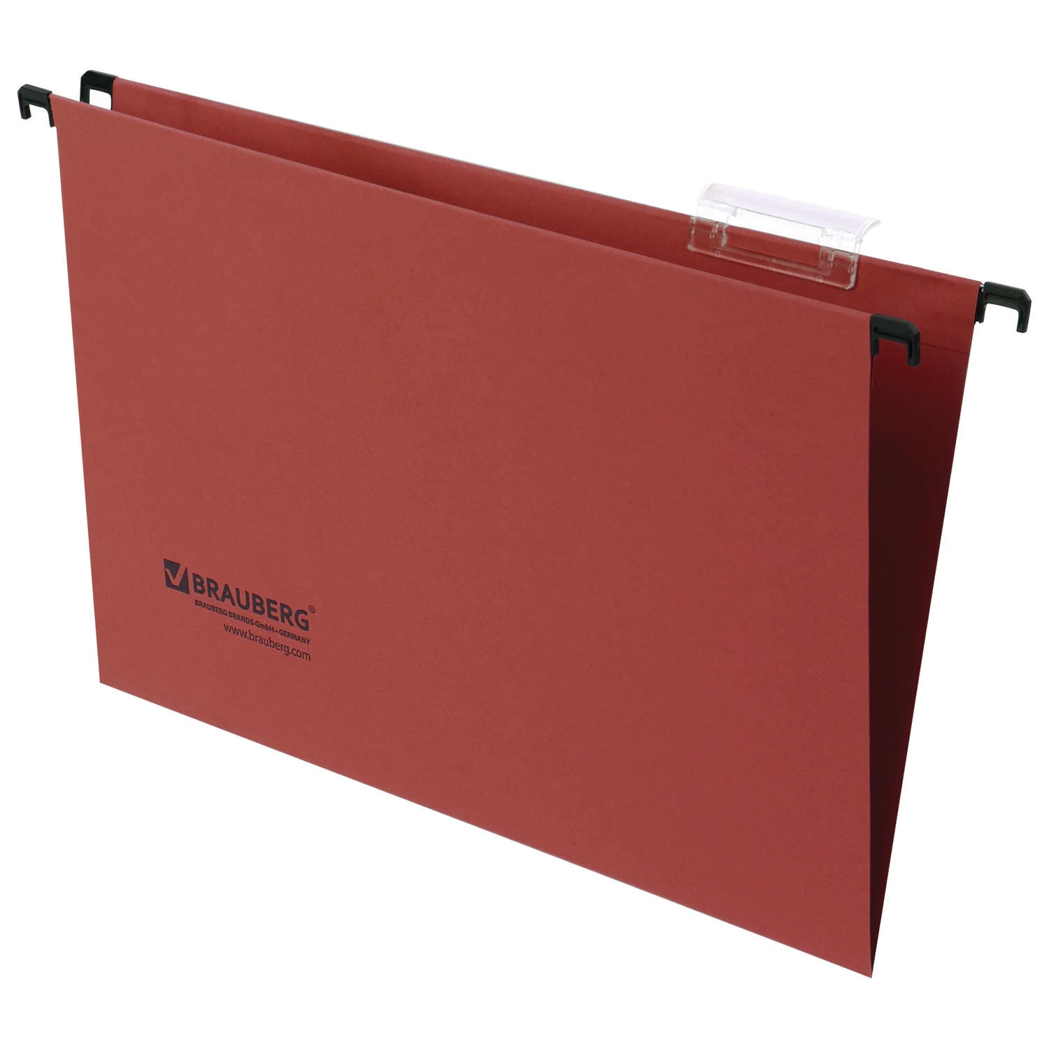 Подвесные папки А4/Foolscap (406х245мм), до 80л, КОМПЛЕКТ 10 шт,красн,картон,BRAUBERG(Италия),231796