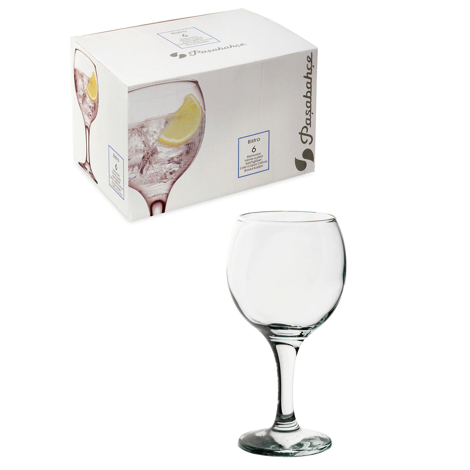 Набор бокалов для вина, 6шт, объем 290мл, стекло, Bistro, PASABAHCE, 44411 605196