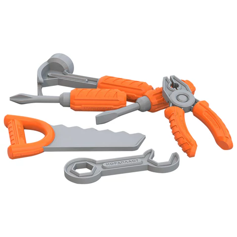 Набор инструментов игрушечный "Маленький мастер", пластиковый, 6 предметов, НОРДПЛАСТ, 544 666470 - МСК «Форвард»