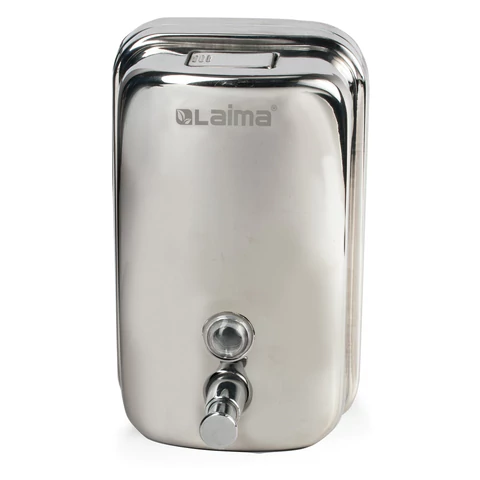 Дозатор для жидкого мыла LAIMA BASIC, 1 л, нержавеющая сталь, зеркальный, 601796 - МСК «Форвард»
