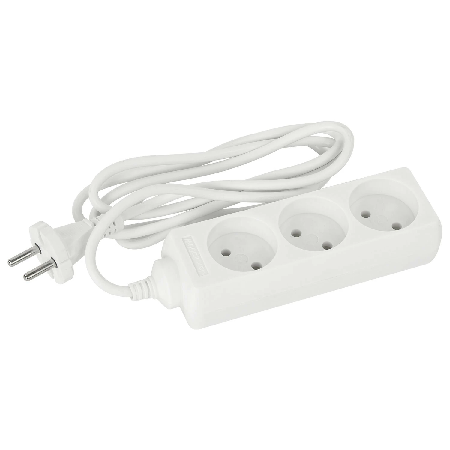 Удлинитель сетевой SONNEN U-131, 3 розетки, без заземления, 6А, длина 1,8 м, белый, 511428