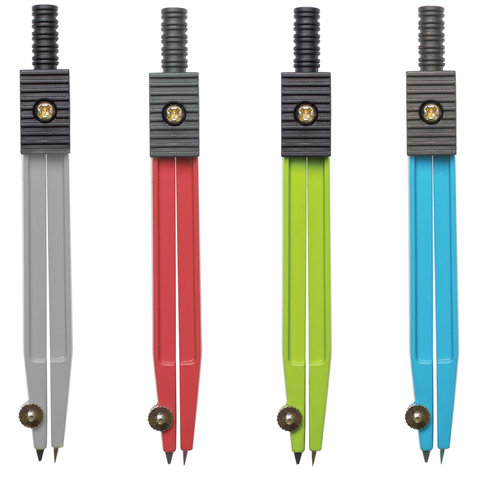 Циркуль ЮНЛАНДИЯ 115мм, металлический, ассорти, чехол, 210655