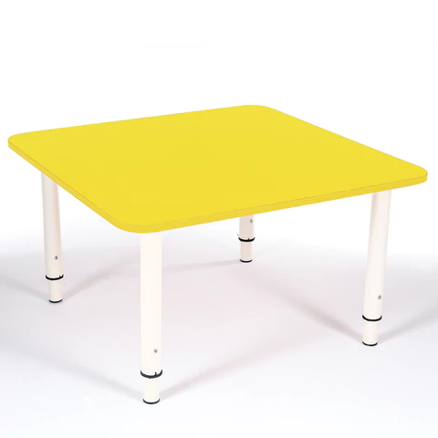 Стол детский "Дошколенок", 700х700х400-580 мм, регулируемый, рост 0-3 (85-145 см), пластик, желтый, слоновая кость 530289 минпромторг под заказ 8 дней - МСК «Форвард»