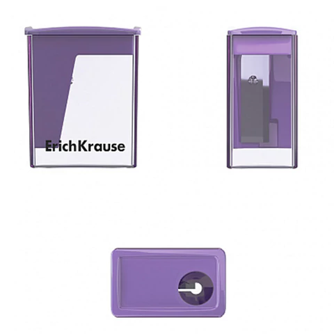 Точилка ERICH KRAUSE "City Mini", с контейнером, пластиковая, корпус ассорти, 61277 272901 минпромторг - МСК «Форвард»