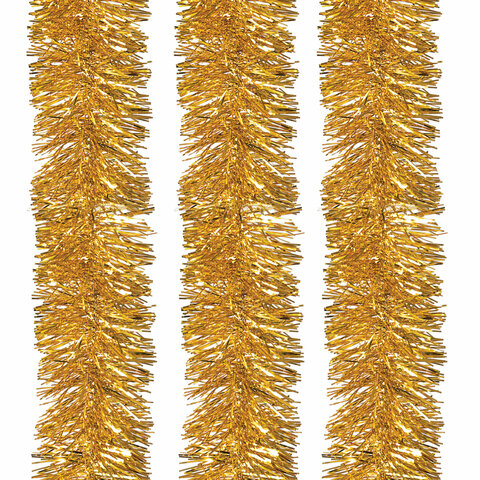 Мишура КОМПЛЕКТ 3 штуки, диаметр 100 мм, длина 2 м, золотистая, 592220 - МСК «Форвард»