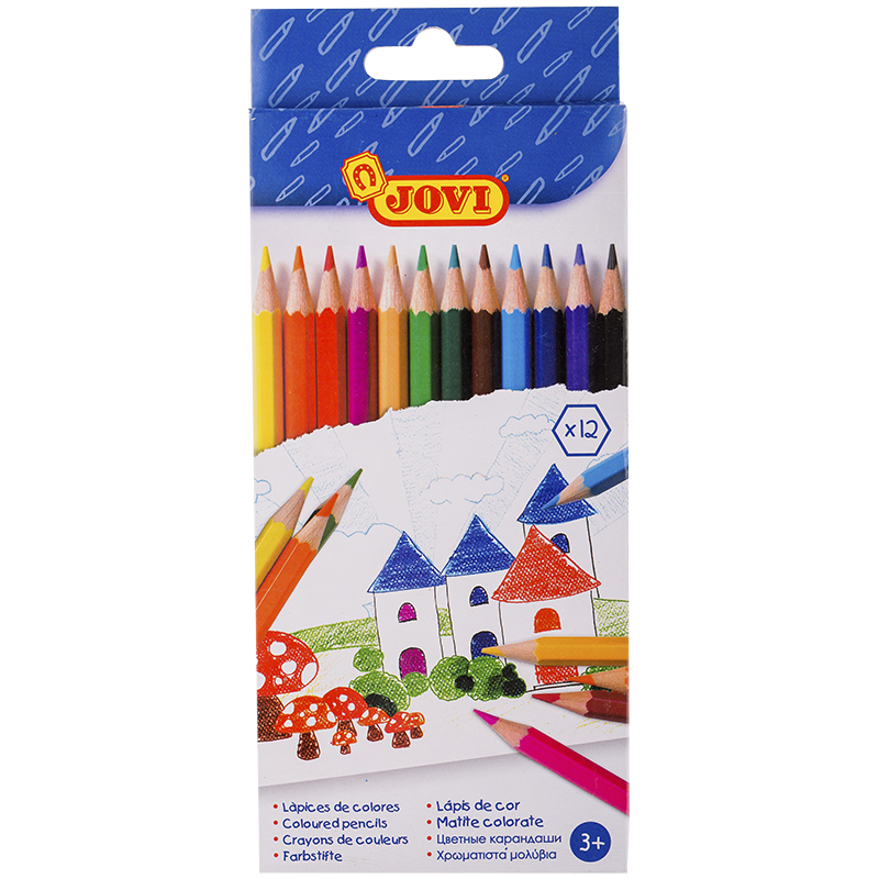 Карандаши цветные JOVI (Испания) 12 цв, шестигранные, заточенные, картонная упаковка, 730/12 083522