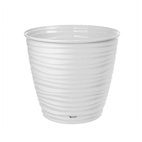 Горшок для цветов с поддоном Idiland Saffron 5.4 л белый (20.5x22.5 см) 221610329 1890681 - МСК «Форвард»
