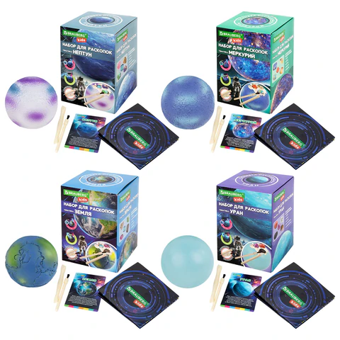 Набор для раскопок "Космос" 9,5х13,3 см, инструменты, 8 видов ассорти, BRAUBERG KIDS, 665919 - МСК «Форвард»