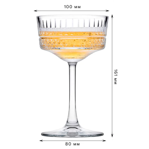 Бокал для шампанского на ножке широкий, 260 мл, КОМПЛЕКТ 4 штуки, стекло, PASABAHCE "ЭЛИЗИЯ", фирменная подарочная упаковка, 440436 700572 - МСК «Форвард»