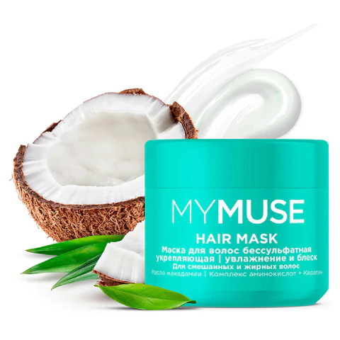 Маска бессульфатная 300 мл, MYMUSE укрепляющая для смешанных и жирных волос, 145025 701618 - МСК «Форвард»