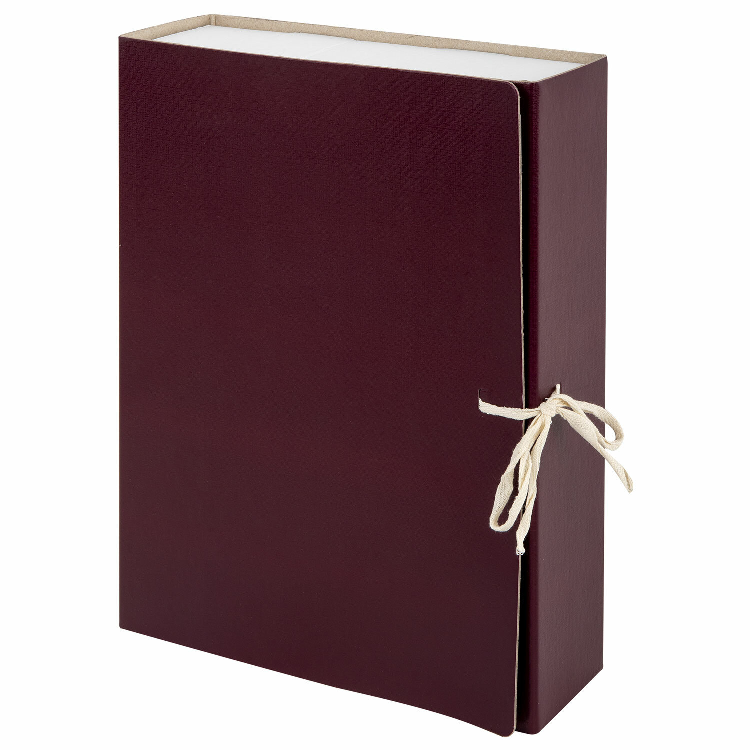 Короб архивный (240х330мм), 80 мм, 2 завязки, бумвинил, до 700 листов, бордовый, STAFF, 126900