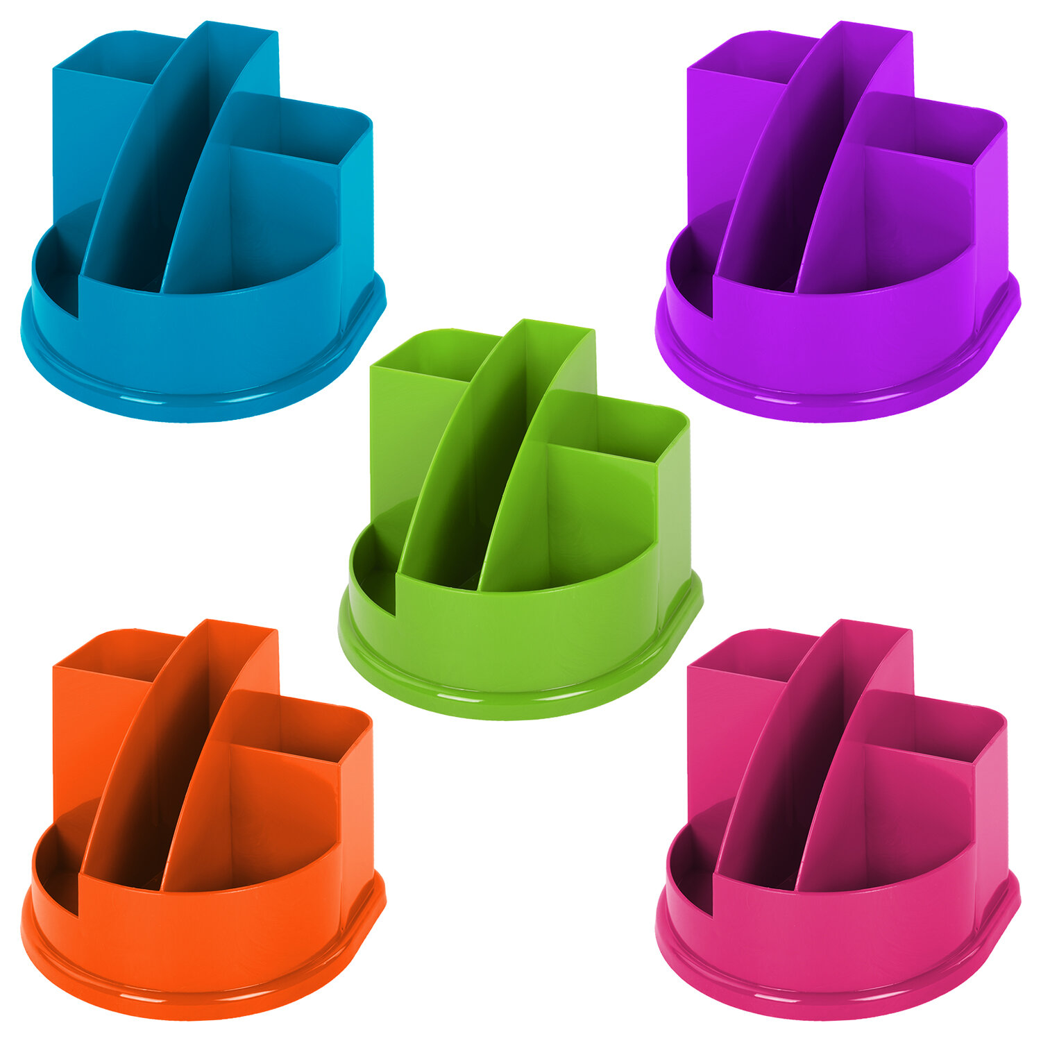 Подставка-органайзер СТАММ "Авангард Intensive", 132*122*108 мм, 5 отделений, ассорти, ОР55  215566