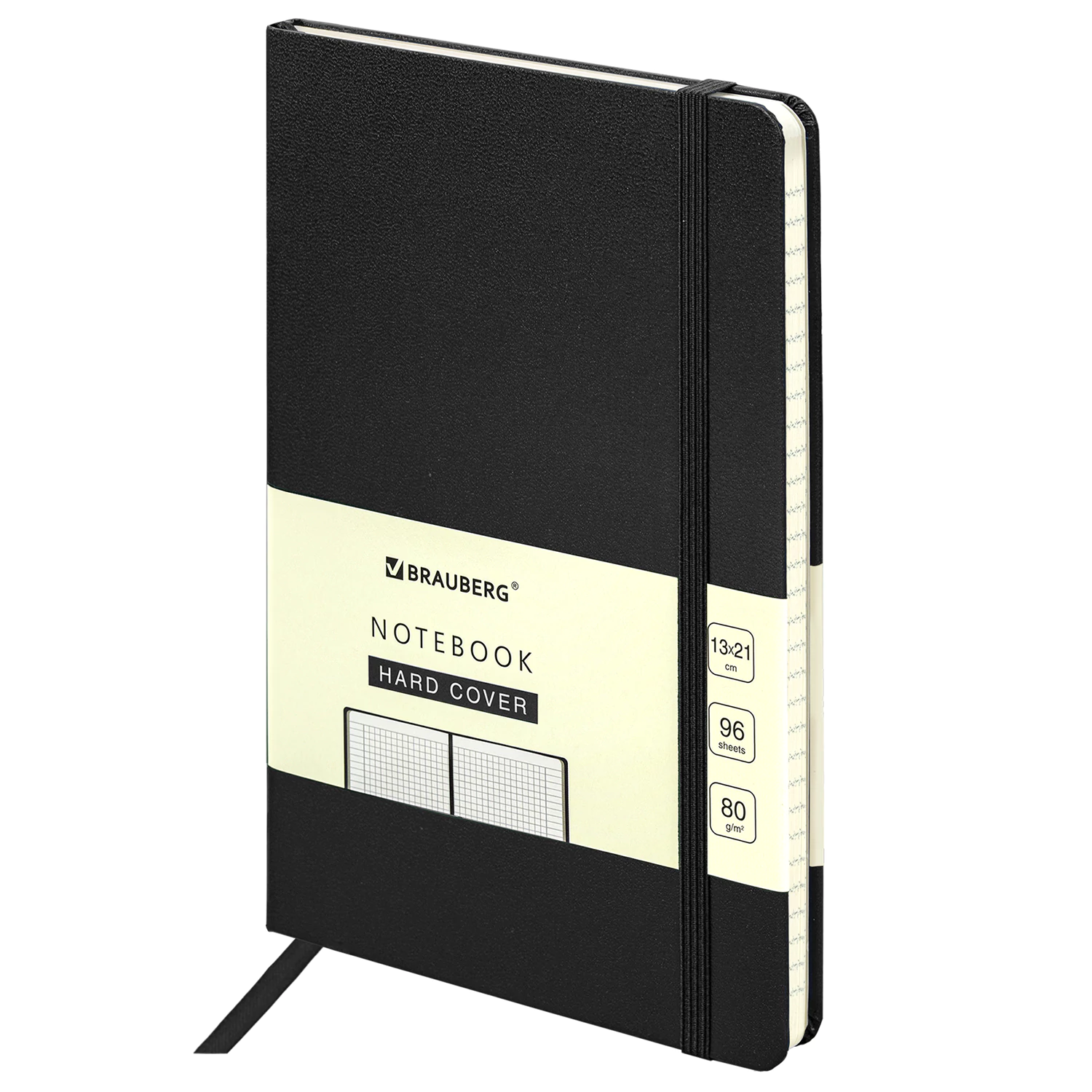 Блокнот А5 130х210мм, BRAUBERG ULTRA, балакрон, 80г/м2, 96л, клетка, черный, 113032