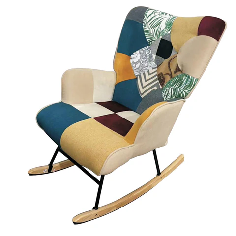 Кресло-качалка BRABIX "Rock LC-310", ткань, пэчворк (лоскутное), 533149