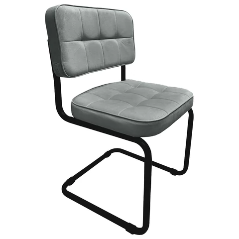 Стулья КОМПЛЕКТ 2 шт., COMFUR РС14М, черный каркас, велюр, графит, разобранные 533063