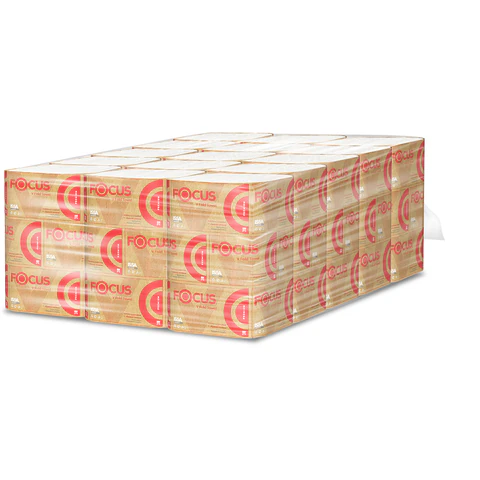 Полотенца бумажные 200 шт., FOCUS (Система H3) Premium, 2-слойные, белые, КОМПЛЕКТ 15 пачек, 23х23 см, V-сложение, 5083739 118580 - МСК «Форвард»
