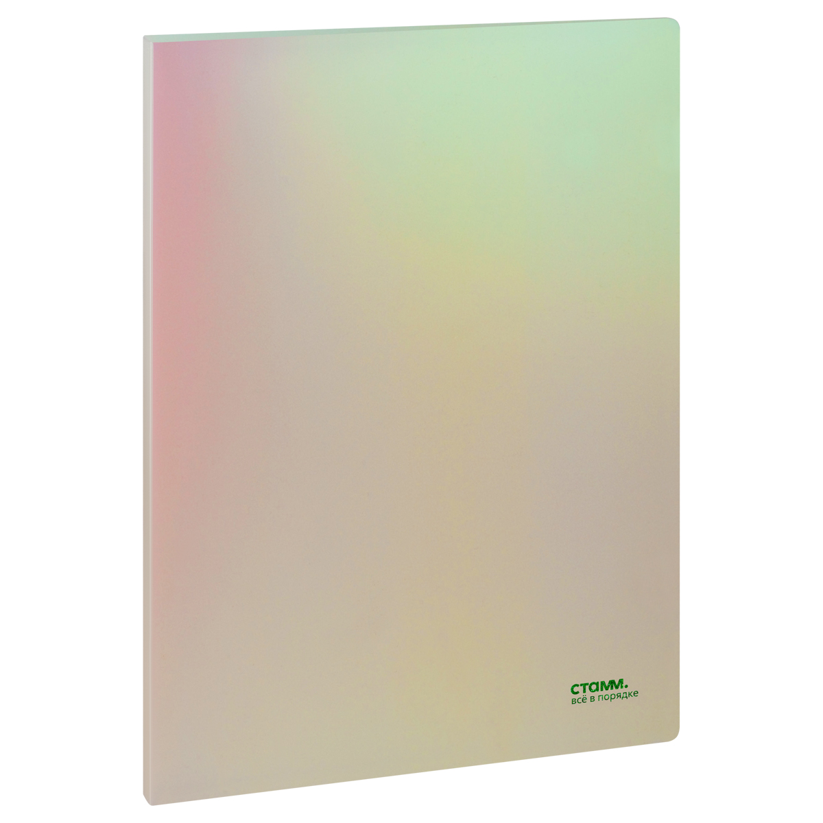 Папка c пружинным скоросшивателем СТАММ "Сияние" А4, 17мм, 700мкм, пластик, белый ММ-32007 377048