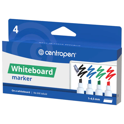 Маркеры стираемые для белой доски НАБОР 4 шт., 4 ЦВЕТА, CENTROPEN "Dry-Wipe", 8569/4, 1-4,5 мм, 585690401 152678 - МСК «Форвард»