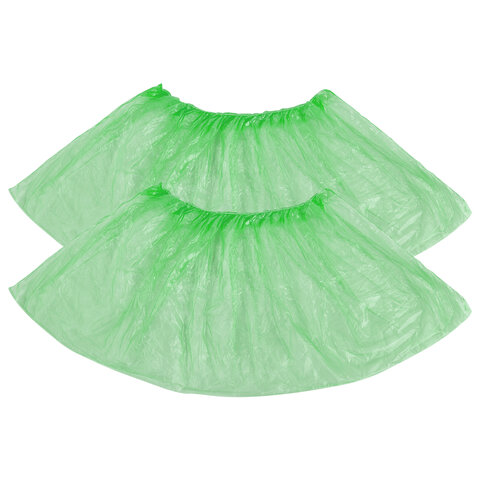 Бахилы MERIDIAN ПРОЧНЫЕ 3,8 грамма, зеленые, КОМПЛЕКТ 100 штук (50 пар), 40х15 см, ПНД 631345 - МСК «Форвард»