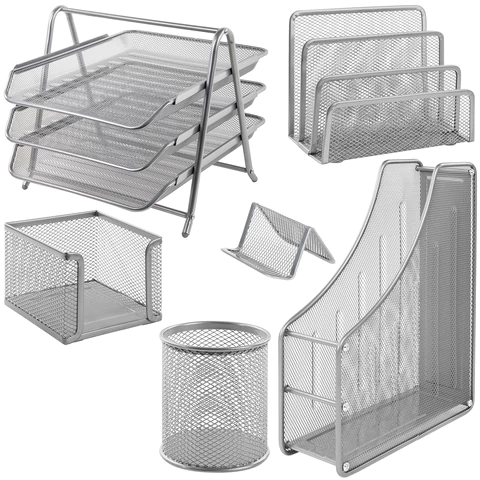 Настольный набор BRAUBERG "Germanium", 6 предметов, серебро, металл, 237986 - МСК «Форвард»