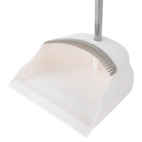 Совок для мусора + щетка на длинных рукоятках, 81 см, бело-серый, разборный, LAIMA, 608953 - МСК «Форвард»