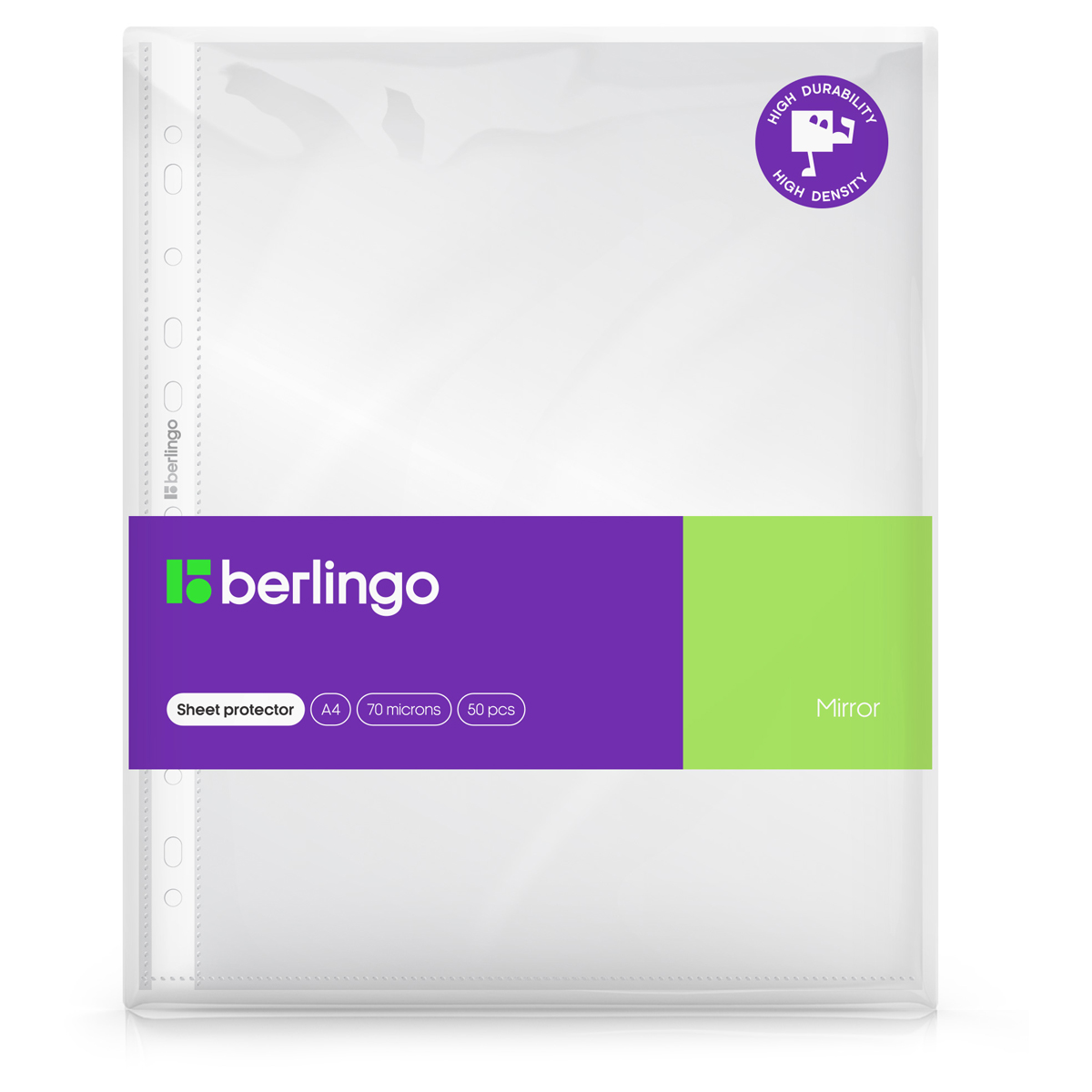 Папки - файлы с перфорацией Berlingo "Mirror", А4, 70мкм, глянцевая, в пакете SPm_A4070 358893