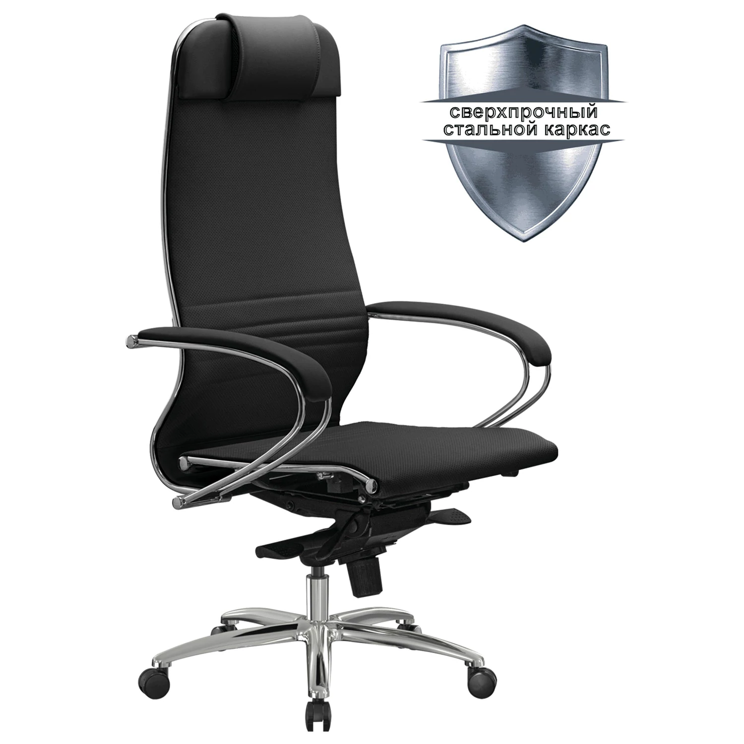 Кресло офисное МЕТТА "SAMURAI" K-1.04, экокожа, черное 531531