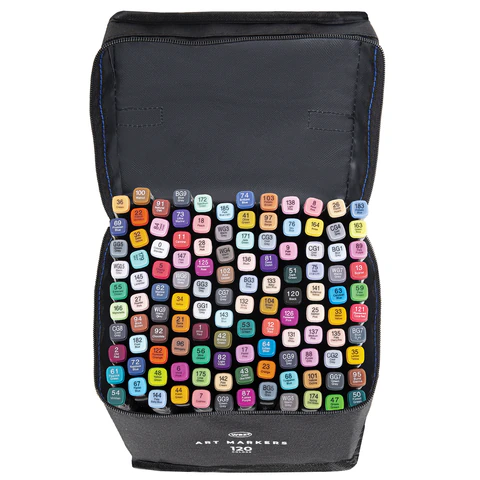 Маркеры для скетчинга двусторонние, НАБОР 120 шт., текстильный чехол, WBZ (ВБЗ), 152576 - МСК «Форвард»