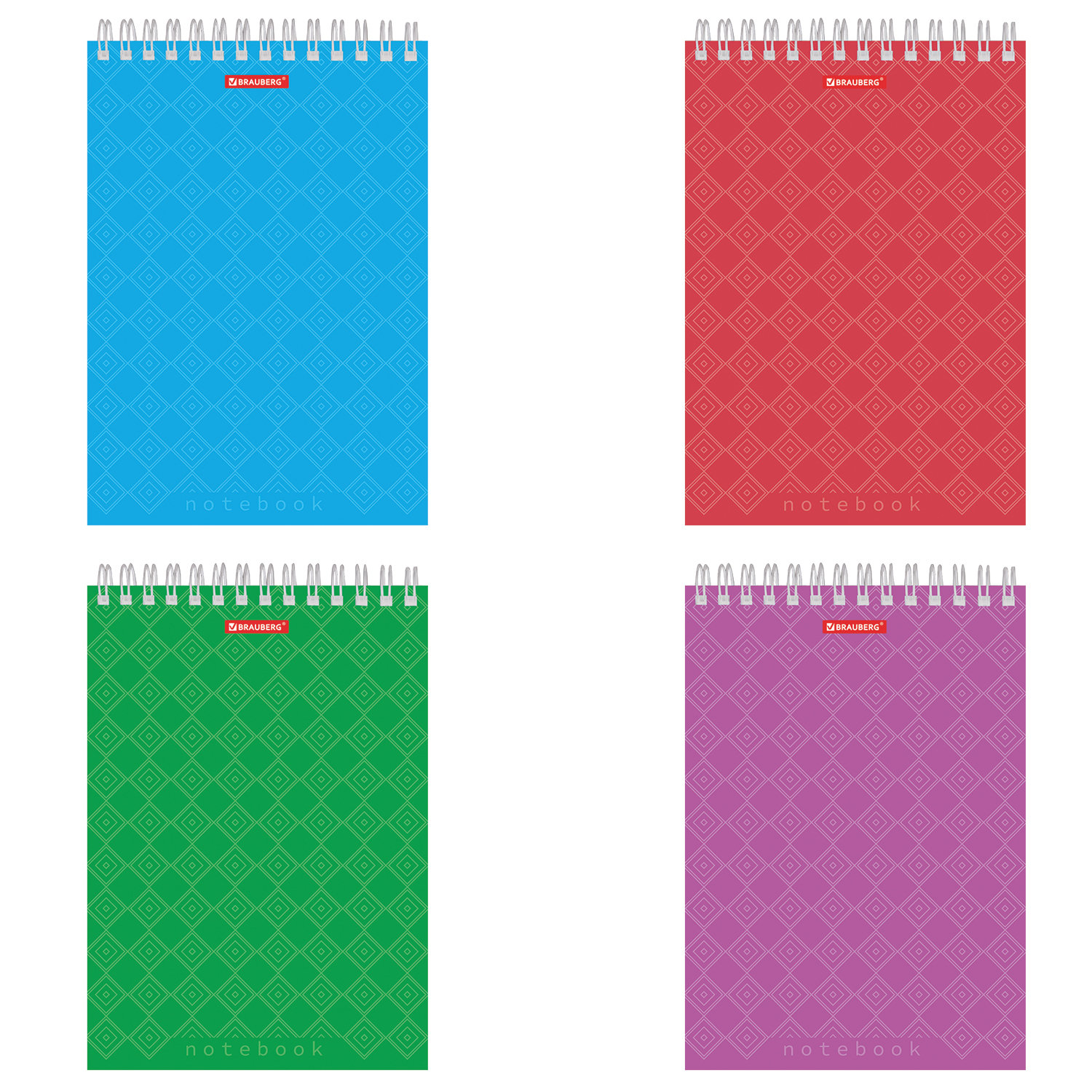 Блокнот А5 146х205мм, 60л, гребень, картон, подложка, клетка, BRAUBERG, Классика, 129812