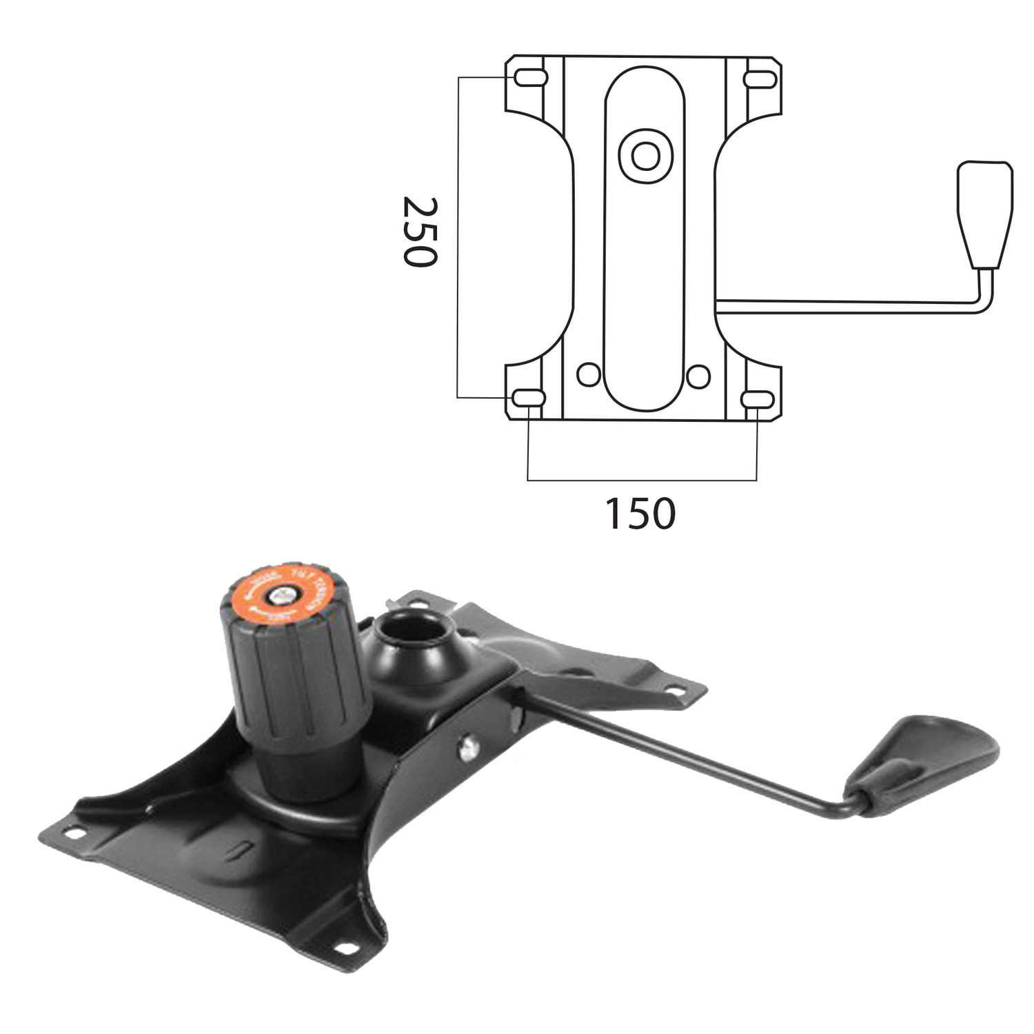 Механизм качания для кресла, Топ-ган, межцентровое расстояние крепежа 150х250мм., JW-G003, 531481