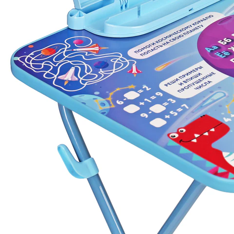 Комплект детской мебели голубой КОСМОС: стол + стул, пенал, BRAUBERG NIKA KIDS, 532634 - МСК «Форвард»